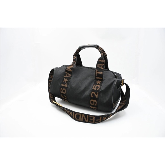 Fendi Black & Brown Canvas / Leather Medium Size Duffle Tote W / Pouch - Picture 13 of 13